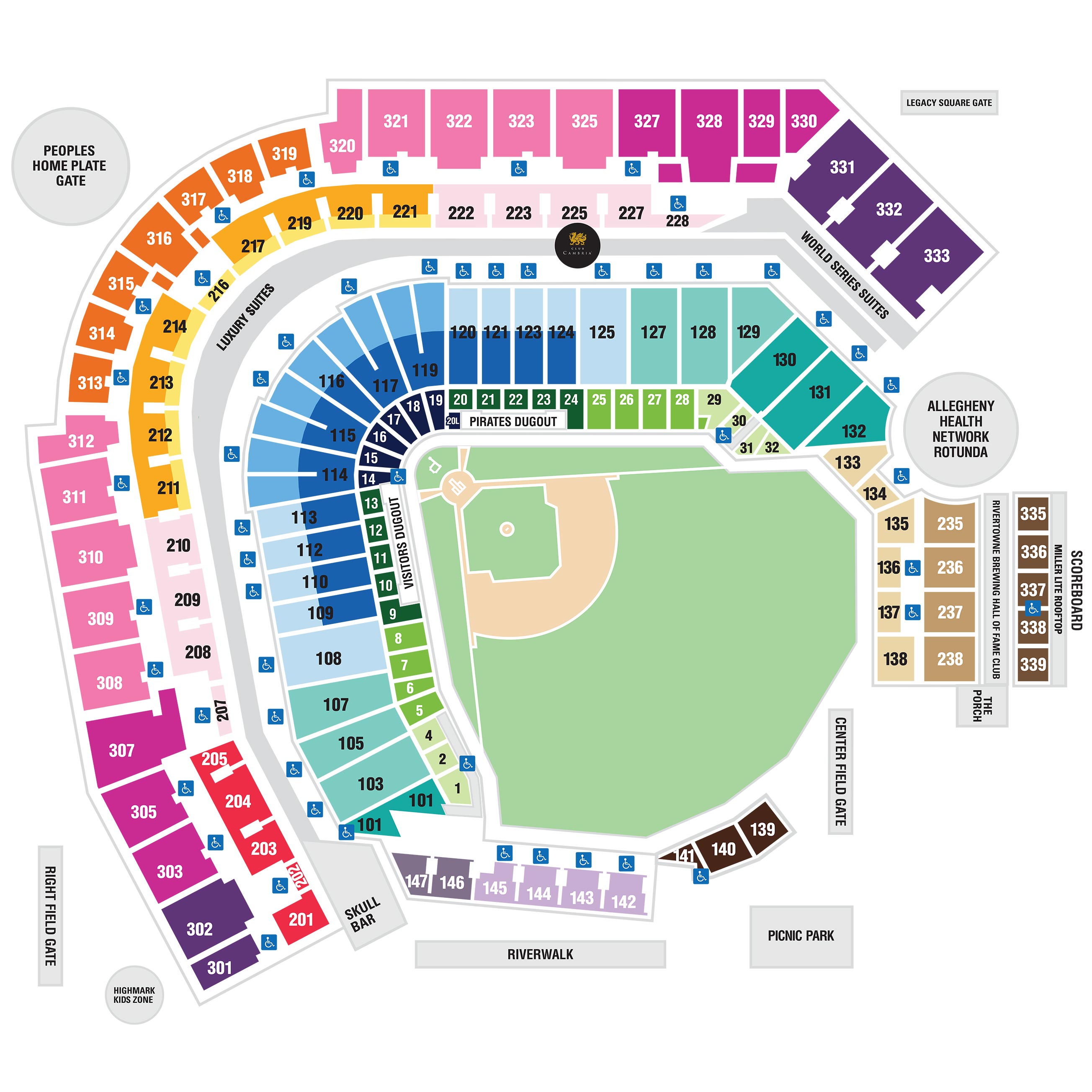PNC Park Seating Chart sports